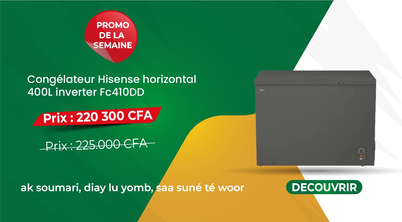 Congélateur Hisense horizontal
