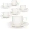 Ensemble tasse avec sous tasse 12pcs en porcelaine