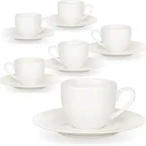 Ensemble tasse avec sous tasse 12pcs en porcelaine