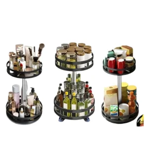 Étagère de rangement rotatif en métal