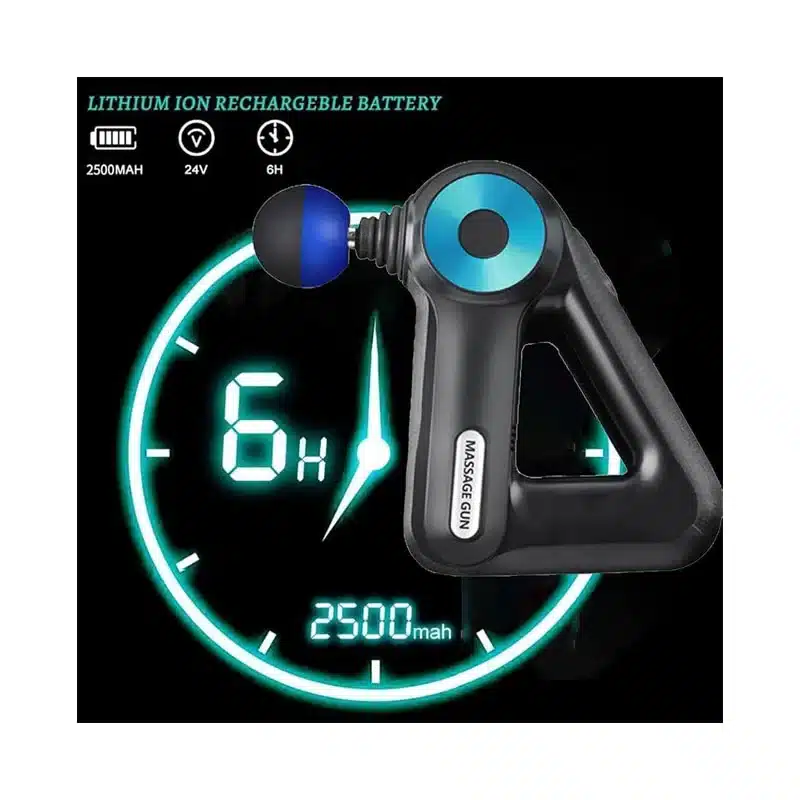 Pistolet de massage triangulaire a vibration avec 12 accessoires pour corps a Pistolet de massage triangulaire a vibration avec 12 accessoires pour corps