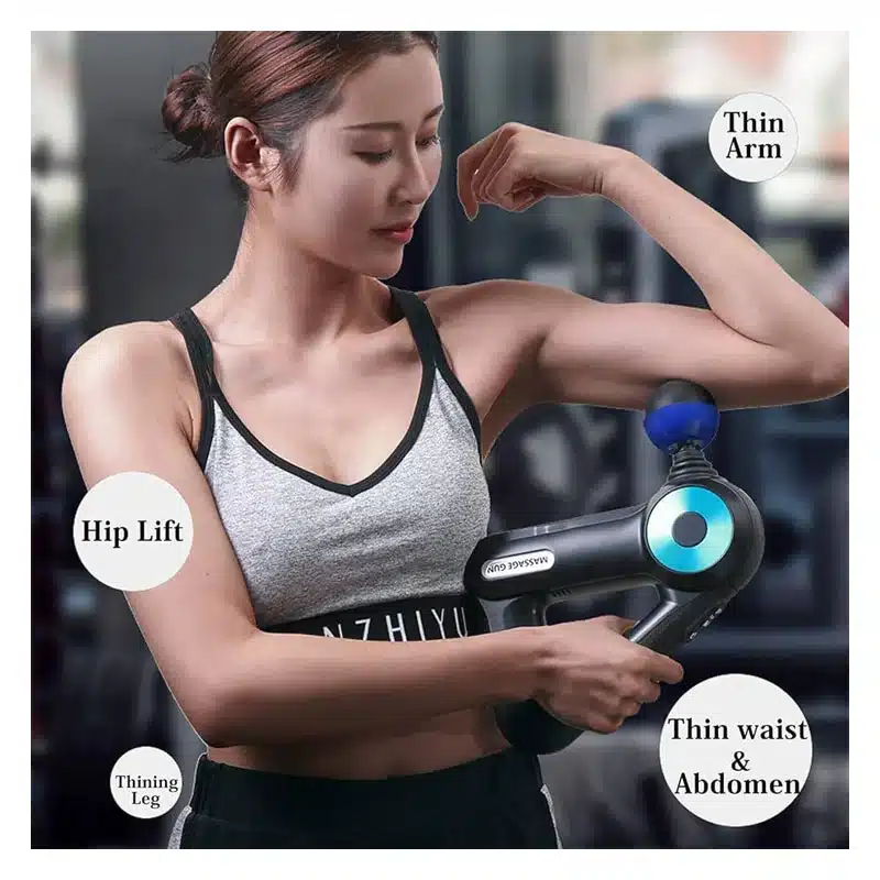 Pistolet de massage triangulaire a vibration avec 12 accessoires pour corps b Pistolet de massage triangulaire a vibration avec 12 accessoires pour corps