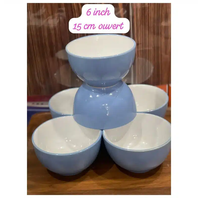 Ensemble bol en porcelaine 6 pièces n Ensemble bol en porcelaine 6 pièces