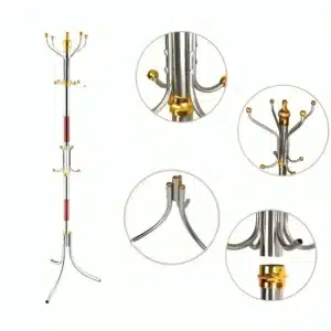 Porte Menteau en Inox Avec Plusieurs Couches De Rangement