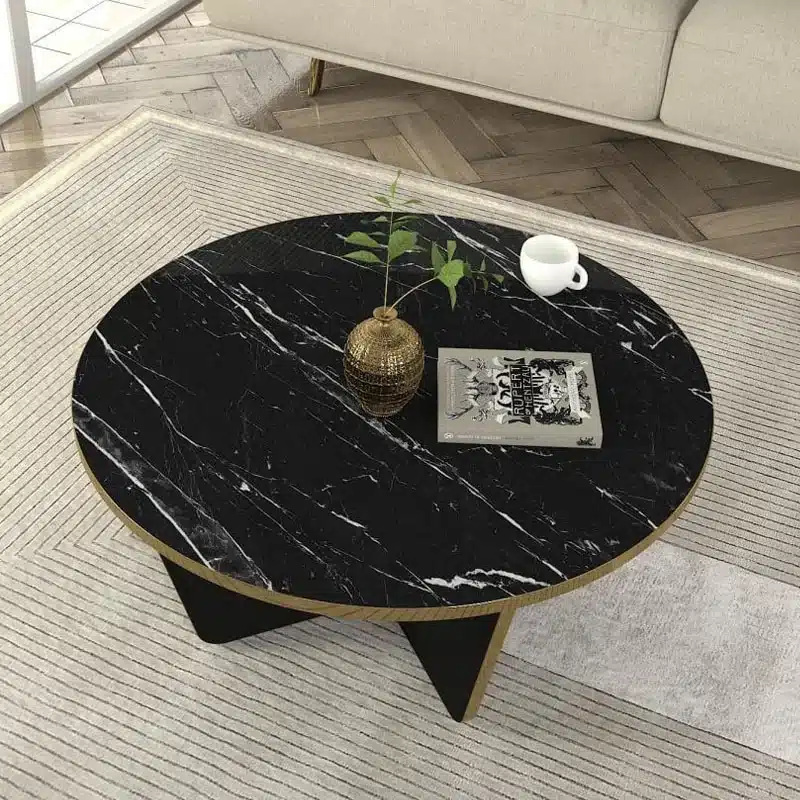 TB1 Table Basse Large En Marbre Noir