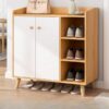 Console range chaussures avec porte et pieds en bois