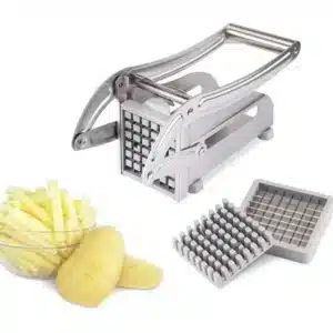 Coupe Fritte Manuel en Acier Inoxydable avec 2 Lames de Rechange