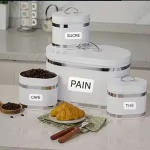 Ensemble boite à pain 4pcs en fer