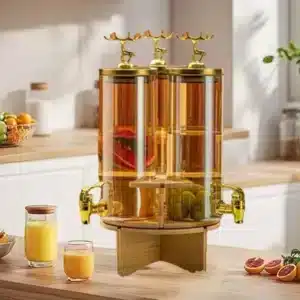 Fontaine distributeur de boisson 3 compartiments 5.5L avec support