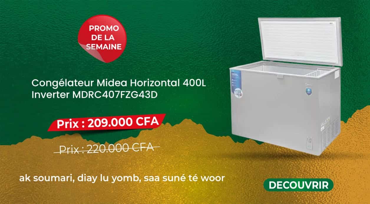 Congélateur Midea Horizontal 400L Inverter MDRC407FZG43D