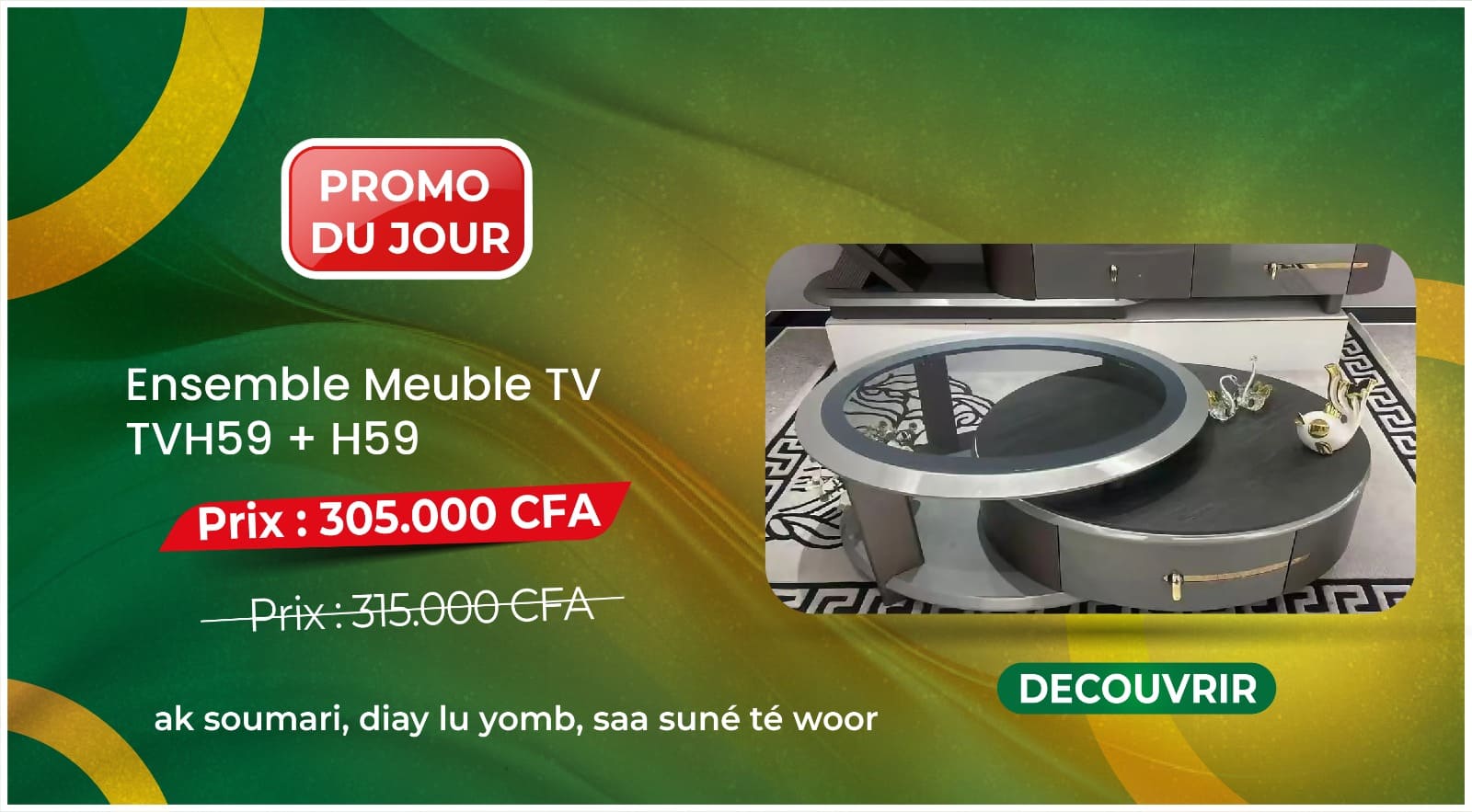 Ensemble Meuble TV TVH59 + H59