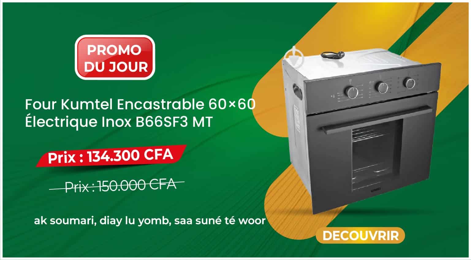 Four Kumtel Encastrable 60×60 Électrique Inox B66SF3 MT