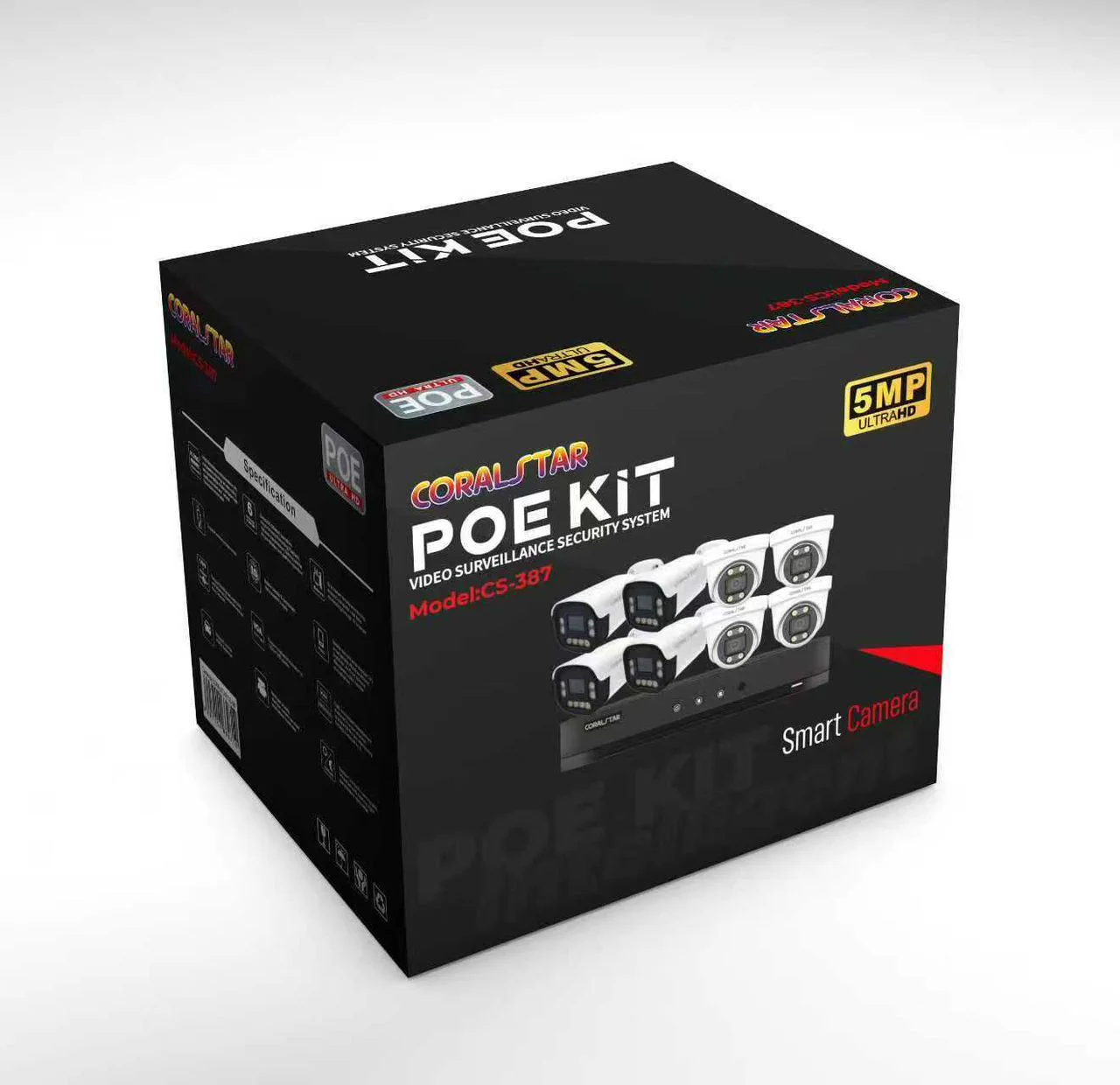 Kit Caméra de Surveillance PoE 8 Caméras Coralstar CS-387