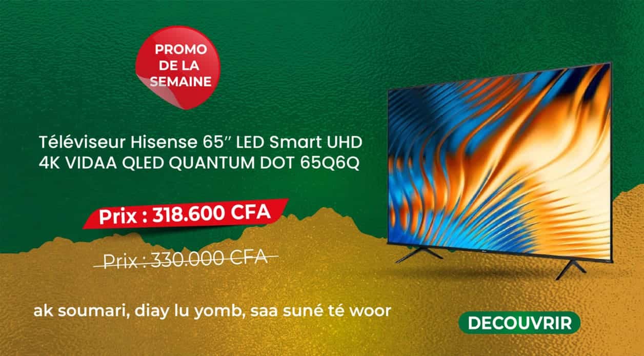 Téléviseur Hisense 65″ LED Smart UHD 4K VIDAA QLED QUANTUM DOT 65Q6Q